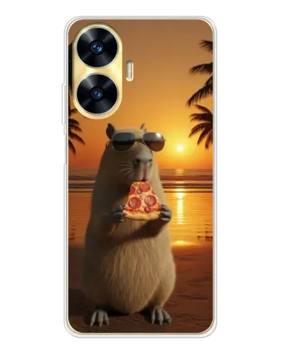 Чехол для Realme C56 с картинкой «Капибара с пиццей» Чехол для Realme C56 с картинкой «Капибара с пиццей»