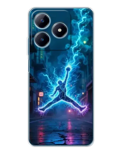 Чехол для Realme C61 с картинкой «Jordan Gold Jumpman»