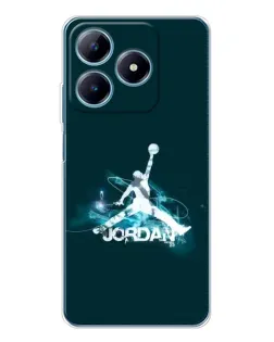 Чохол для Realme C61 з картинкою «Jordan Blue Fire» Чохол для Realme C61 з картинкою «Jordan Blue Fire»