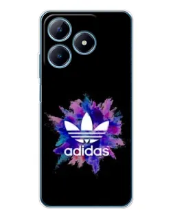 Чехол для Realme C61 с картинкой «Взрыв красок Adidas»