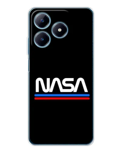 Чехол для Realme C61 с картинкой «NASA — классика Red Blue»