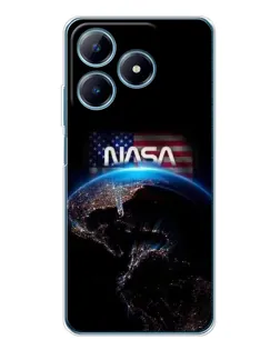 Чехол для Realme C61 с картинкой «Земля из космоса NASA»