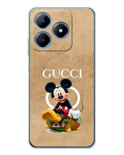 Чехол для Realme C61 с картинкой «Микки Маус Gucci — крафт»