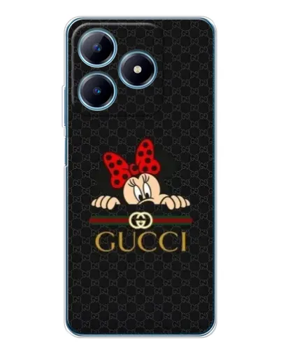 Чехол для Realme C61 с картинкой «Минни Маус Gucci — черный»