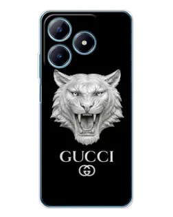 Чохол для Realme C61 з картинкою «Gucci — срібний лев»