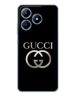 Чохол для Realme C61 з картинкою «Gucci — золото на чорному»