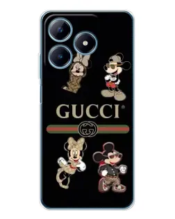 Чохол для Realme C61 з картинкою «Gucci — герої Disney та монограма»