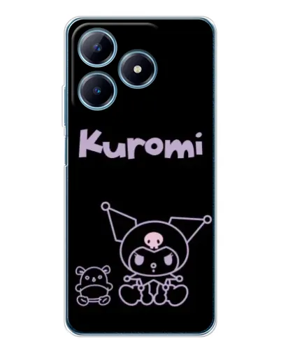 Чехол для Realme C61 с картинкой «Kuromi — черный минимализм»