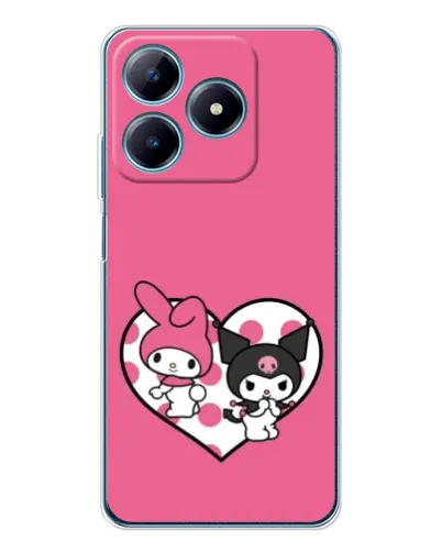Чехол для Realme C61 с картинкой «Kuromi и My Melody»
