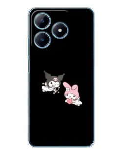 Чехол для Realme C61 с картинкой «My Melody и Kuromi» Чехол для Realme C61 с картинкой «My Melody и Kuromi»