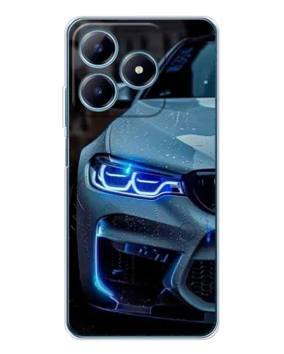 Чехол для Realme C61 с картинкой «Взгляд BMW с синими фарами» Чехол для Realme C61 с картинкой «Взгляд BMW с синими фарами»