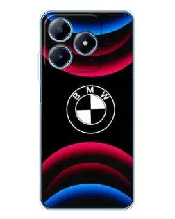 Чехол для Realme C61 с картинкой «Логотип BMW и неоновые дуги» Чехол для Realme C61 с картинкой «Логотип BMW и неоновые дуги»
