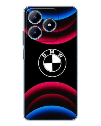 Чехол для Realme C61 с картинкой «Логотип BMW и неоновые дуги» Чехол для Realme C61 с картинкой «Логотип BMW и неоновые дуги»