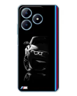 Чехол для Realme C61 с картинкой «Силуэт BMW в темноте» Чехол для Realme C61 с картинкой «Силуэт BMW в темноте»