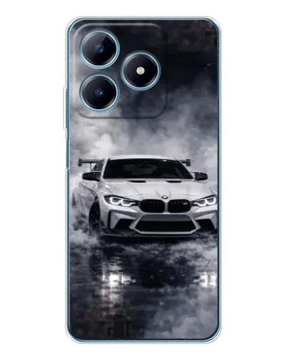 Чехол для Realme C61 с картинкой «BMW сквозь туман» Чехол для Realme C61 с картинкой «BMW сквозь туман»