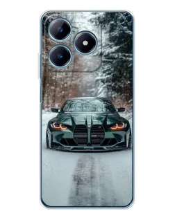 Чехол для Realme C61 с картинкой «BMW в зимнем лесу» Чехол для Realme C61 с картинкой «BMW в зимнем лесу»