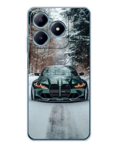 Чехол для Realme C61 с картинкой «BMW в зимнем лесу» Чехол для Realme C61 с картинкой «BMW в зимнем лесу»