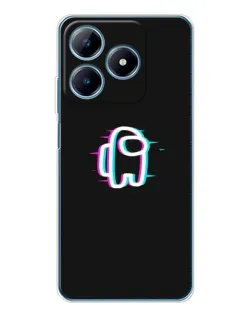 Чехол для Realme C61 с картинкой «Among Us неон»