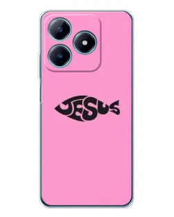 Чохол для Realme C61 з картинкою «Рожевий символ Jesus»