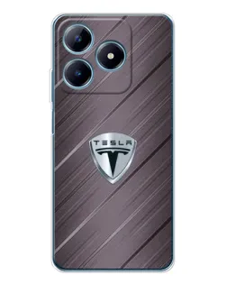 Чохол для Realme C61 з картинкою «Металева текстура Tesla»