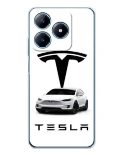 Чохол для Realme C61 з картинкою «Tesla White Style»