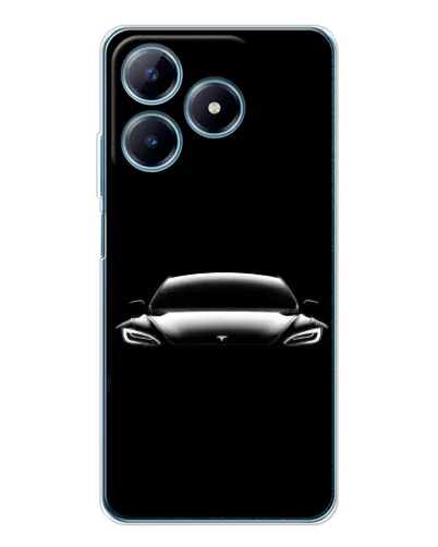 Чехол для Realme C61 с картинкой «Фары Tesla Night» Чехол для Realme C61 с картинкой «Фары Tesla Night»