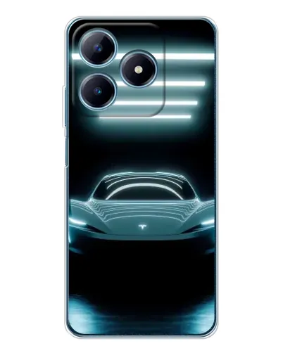Чехол для Realme C61 с картинкой «Tesla в неоне» Чехол для Realme C61 с картинкой «Tesla в неоне»
