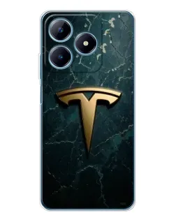 Чохол для Realme C61 з картинкою «Мармурова Tesla Gold»