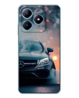 Чехол для Realme C61 с картинкой «Mercedes — ночной город»
