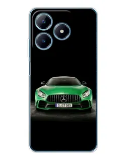 Чехол для Realme C61 с картинкой «Mercedes — неоновый лого»