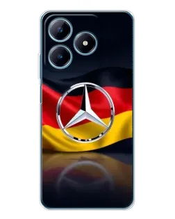 Чехол для Realme C61 с картинкой «Mercedes — флаг Германии»