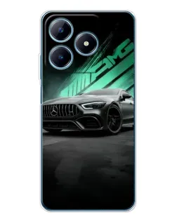 Чехол для Realme C61 с картинкой «Темный Mercedes AMG»
