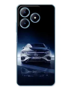 Чехол для Realme C61 с картинкой «Ночной Mercedes EQ»