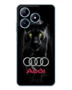 Чехол для Realme C61 с картинкой «Пантера и Audi»