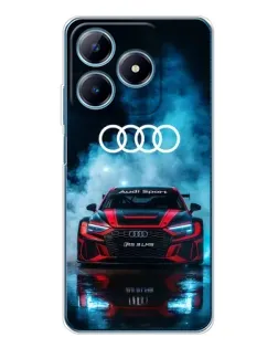 Чехол для Realme C61 с картинкой «Audi Sport — неон»
