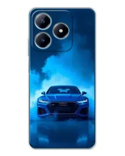 Чехол для Realme C61 с картинкой «Audi — голубая энергия»