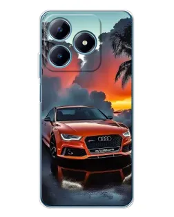 Чехол для Realme C61 с картинкой «Audi — закат»