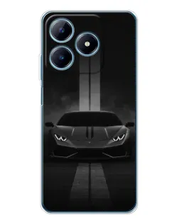 Чехол для Realme C61 с картинкой «Lamborghini симметрия дорог»