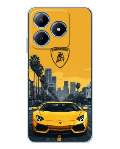 Чехол для Realme C61 с картинкой «Желтый Lamborghini город» Чехол для Realme C61 с картинкой «Желтый Lamborghini город»