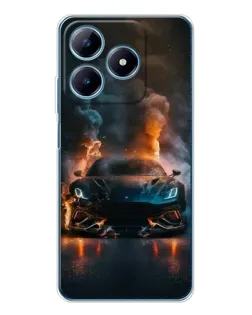 Чехол для Realme C61 с картинкой «Lamborghini дымная эстетика»