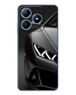 Чехол для Realme C61 с картинкой «Lamborghini фары детализация»
