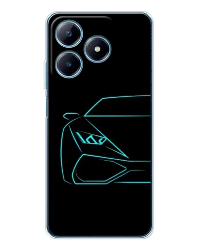 Чехол для Realme C61 с картинкой «Голубой силуэт Lamborghini» Чехол для Realme C61 с картинкой «Голубой силуэт Lamborghini»