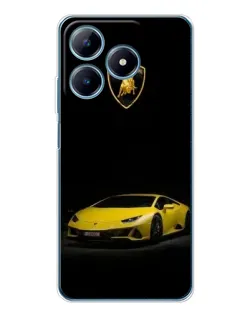 Чехол для Realme C61 с картинкой «Lamborghini желтый акцент»