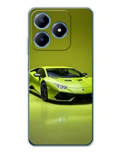 Чехол для Realme C61 с картинкой «Салатовый Lamborghini Huracan»