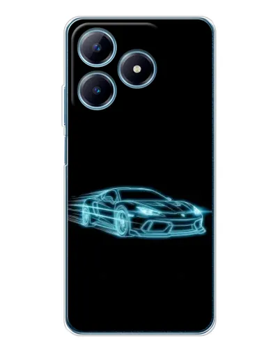 Чехол для Realme C61 с картинкой «Неоновый контур Lamborghini» Чехол для Realme C61 с картинкой «Неоновый контур Lamborghini»