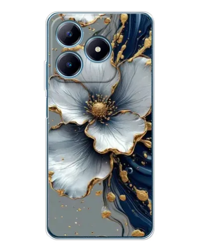 Чехол для Realme C61 с картинкой «Белый цветок и золотой флюид» Чехол для Realme C61 с картинкой «Белый цветок и золотой флюид»