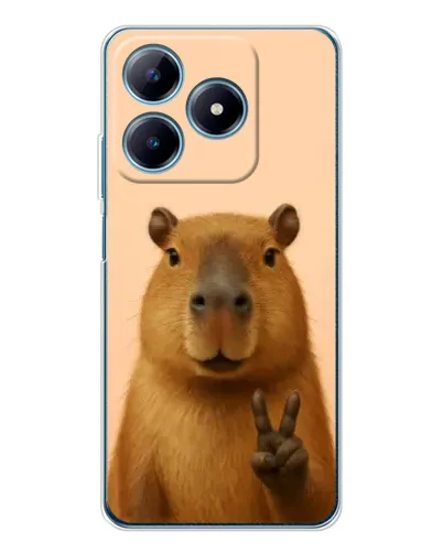 Чехол для Realme C61 с картинкой «Капибара виктория»