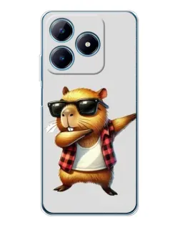 Чехол для Realme C61 с картинкой «Капибара рэпер даб» Чехол для Realme C61 с картинкой «Капибара рэпер даб»