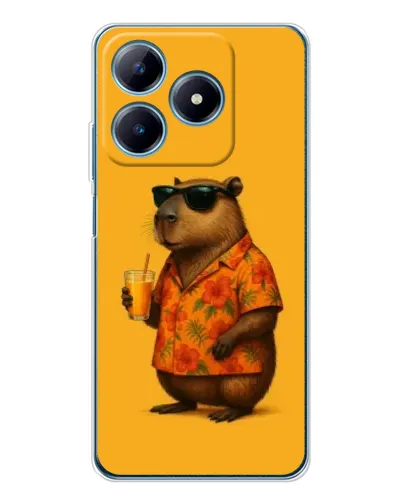 Чехол для Realme C61 с картинкой «Капибара на отдыхе»