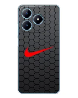 Чехол для Realme C63 4G с картинкой «Nike — карбоновая сетка»